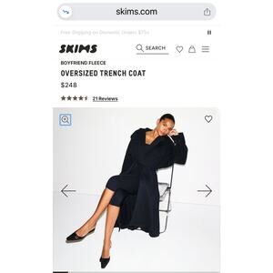 Skims Boyfriend Oversized Knit 
Trench Coat- MED-NWTS